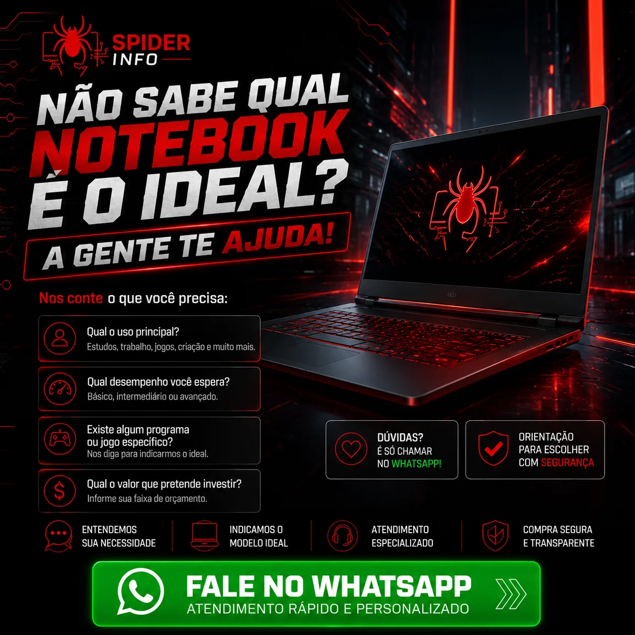 Não sabe qual notebook é o ideal? A gente te ajuda