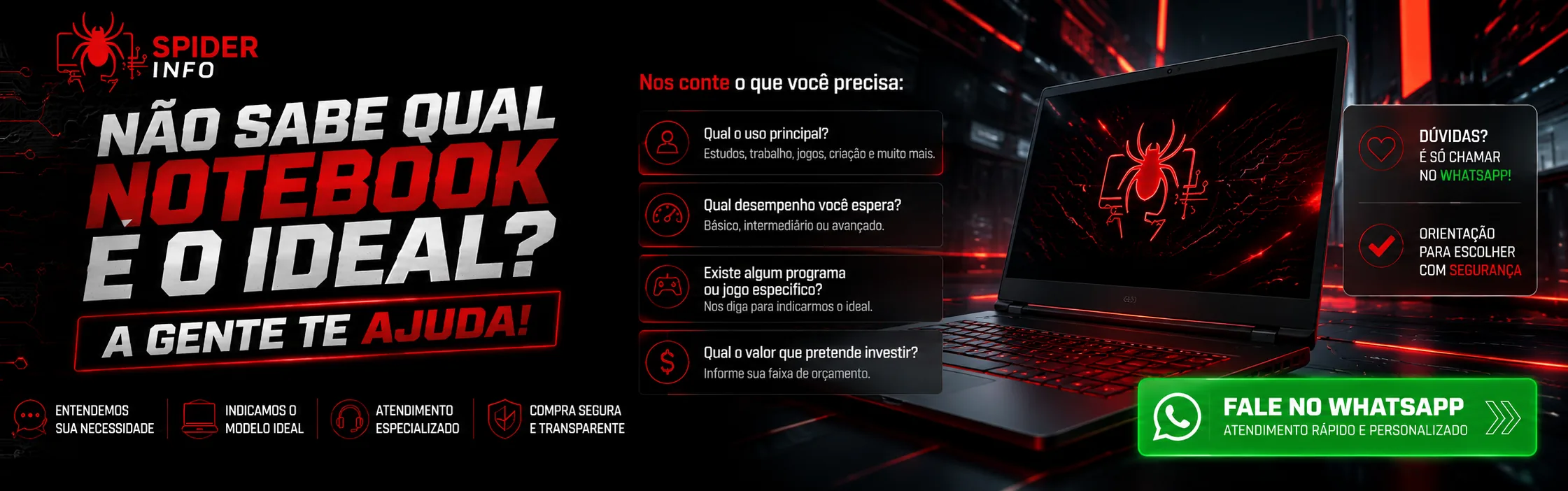 Não sabe qual notebook é o ideal? A gente te ajuda